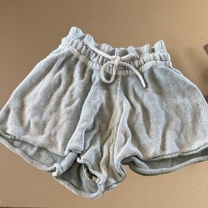 Free People Light Blue Knit Athletic Shorts